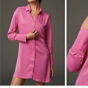 Vibrant Pink Button-Up dress